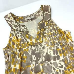 Loft Linen Women’s Sleeveless Dress Hidden SideZip Sz.8 100%Linen Inside Cotton‎